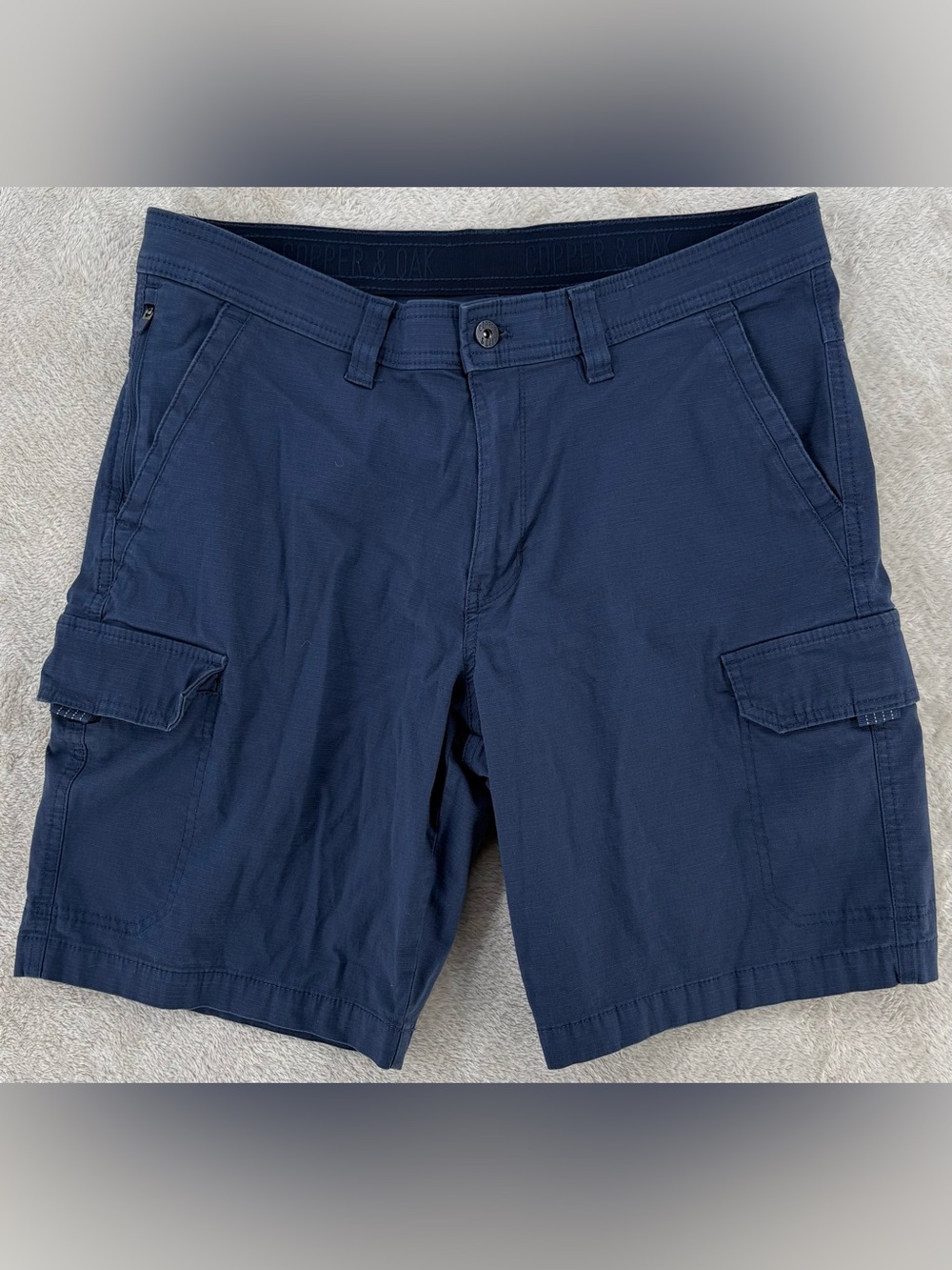 Copper & Oak Men’s Navy Cargo Shorts Size 34 Utility Outdoor Casual Shorts
